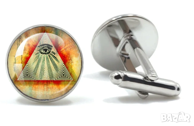 Копчета за Ръкавели Масонски Тамплиер Рицар Freemasons Illuminati Templar Masonic Cufflinks TieClips, снимка 8 - Подаръци за мъже - 53871005