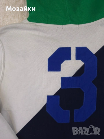 Polo Ralph Lauren Hoodie употребяван, S-M, colorblock с RL patch, снимка 10 - Суичъри - 53596379