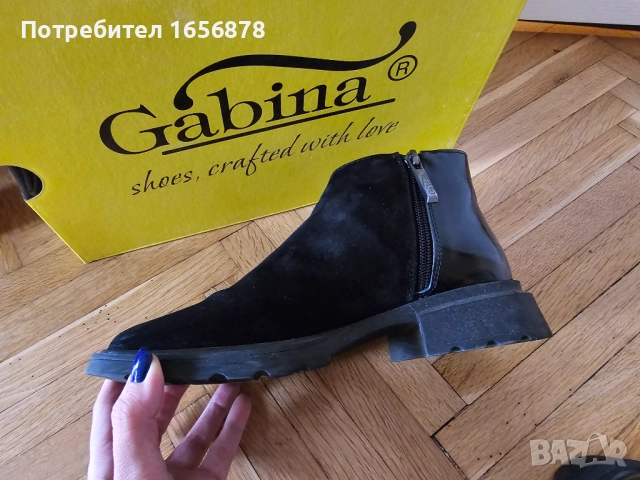 Боти естествена кожа и лак Gabina 38, снимка 3 - Дамски боти - 51580576