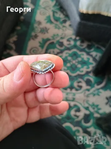Пръстен с епидот, снимка 3 - Пръстени - 50098753
