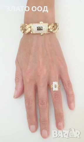 Златни гривни  MONACO 14К, снимка 5 - Гривни - 47409833