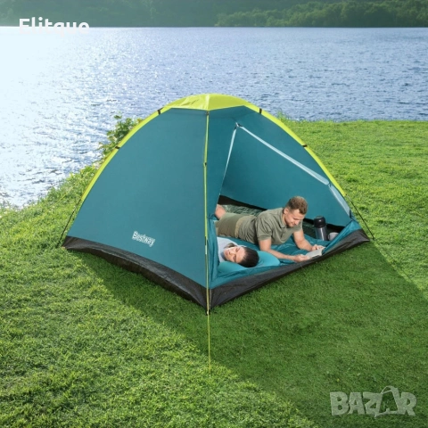 Двуместна лека къмпинг палатка с комарник и чанта за пренасяне, 205x145x100см, снимка 12 - Палатки - 54196027
