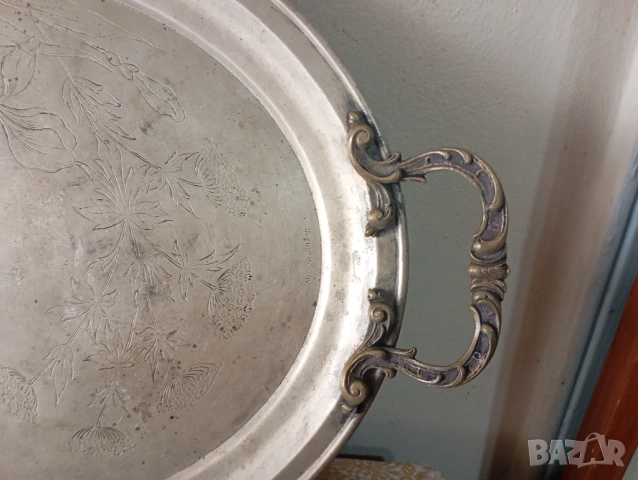 Посребрена викторианска табла,поднос, снимка 2 - Други ценни предмети - 54125598