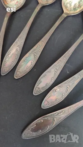 Големи посребрени лъжици МНЦ
Руски от едно време 
, снимка 5 - Други ценни предмети - 49901019