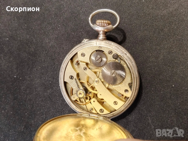Швейцарски СРЕБЪРЕН джобен часовник 1901г. с позлата - 6 РУБИНА - ПРОМОЦИЯ, снимка 13 - Джобни - 48366603
