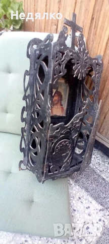 Стар иконостас,триптих,дърворезба,1934г., снимка 7 - Други ценни предмети - 51344374