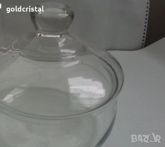 кристална купа бонбониера с капак, снимка 5 - Антикварни и старинни предмети - 17478687