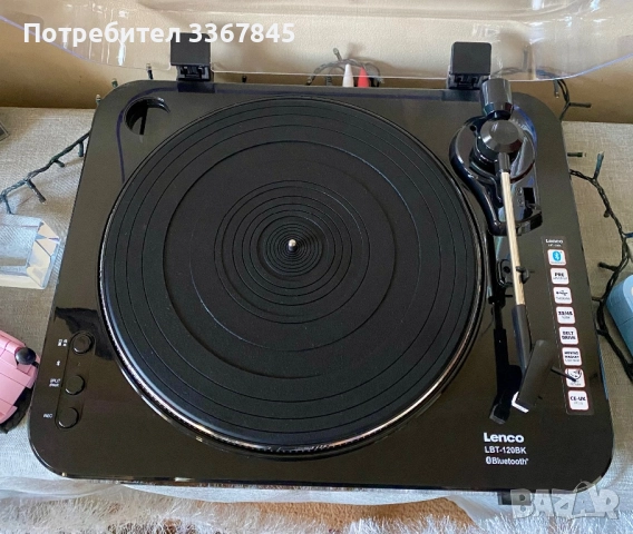 Грамофон Lenco - LBT-120BK, полуавтоматичен, черен, снимка 5 - Грамофони - 52791239