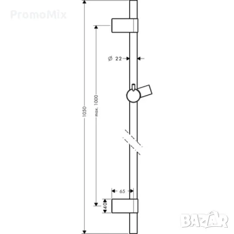 Душ комплект Hansgrohe Unica S Puro Reno 28663000 душ бар душ релса държач за ръчен душ, снимка 2 - Душове - 49009228