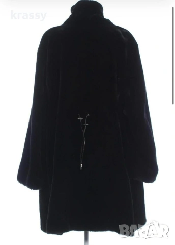 Страхотно дълго голямо дамско палто с косъм (размер 3ХЛ), снимка 2 - Палта, манта - 53632702
