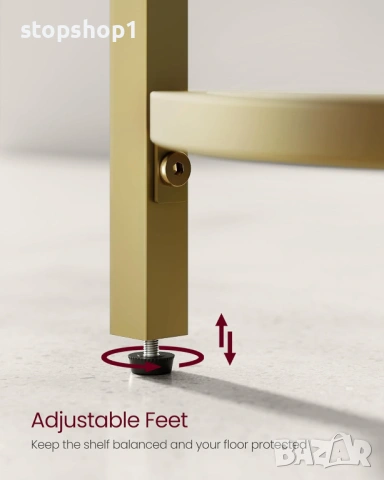 VASAGLE 5-степенна ъглова поставка за рафтове, ъглова етажерка за книги, органайзер за баня, поставк, снимка 3 - Етажерки - 53770386