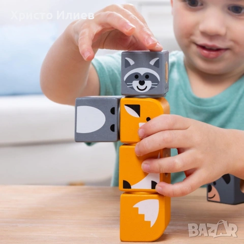 Дървен конструктор Melissa & Doug Blockables Горски приятели 16 части, снимка 7 - Конструктори - 53411787