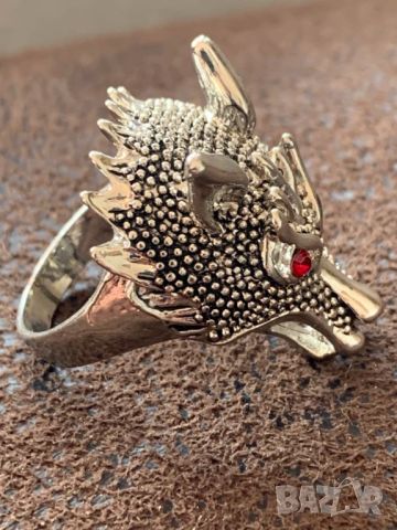 Интересен нов мъжки рокерски пръстен-Вълк, снимка 2 - Пръстени - 45380852