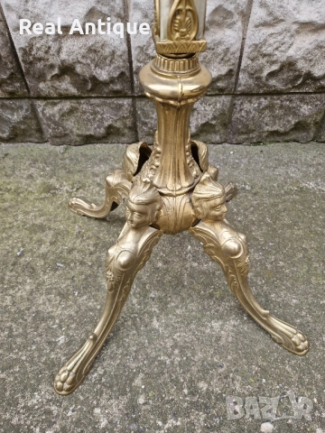 Страхотна антикварна френска подова закачалка бронз оникс , снимка 5 - Антикварни и старинни предмети - 52113565