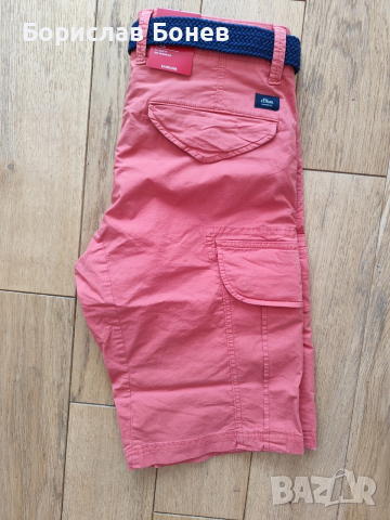 S Oliver Карго Шорти W29 Коралово Розово/червено Combat Карго Джобове, снимка 4 - Къси панталони - 53847482