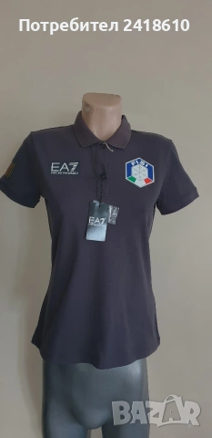Emporio Armani EA7 Ski Team Italia Pique Cotton Slim Fit Stretch Womens Size M / S НОВО! ОРИГИНАЛ! Д, снимка 13 - Тениски - 53756791
