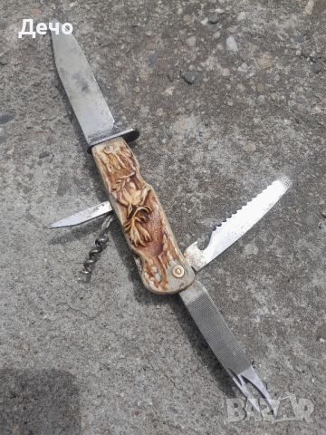 Стар Мултифункционален Туристически джобен ловено-рибарски нож Decora -Solingen, снимка 2 - Антикварни и старинни предмети - 45569394