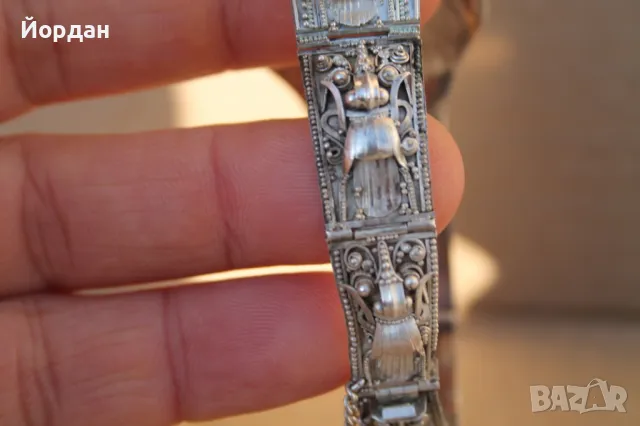 Дамска сребърна гривна , снимка 6 - Гривни - 49405246