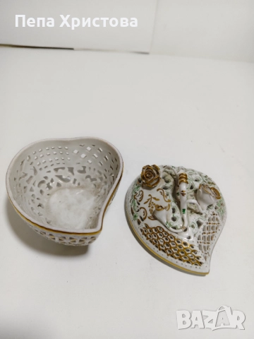 Кутия за бижута от ажурен унгарски порцелан Herend, снимка 5 - Други - 52655400