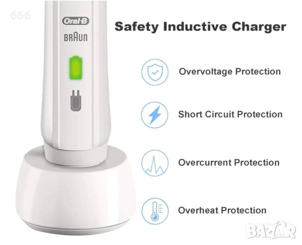 USB зарядно за четка за зъби Braun Oral B, снимка 5 - Друга електроника - 53298702