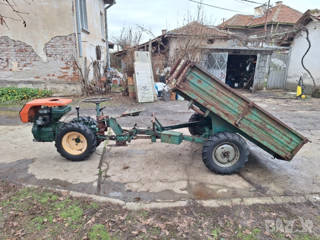 Мотоблок 4х4 с дифер.ремарке 13к.с. Lombardini