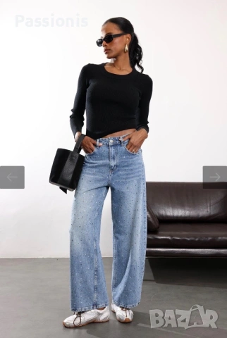 Дънки с камъни, снимка 3 - Дънки - 53118262