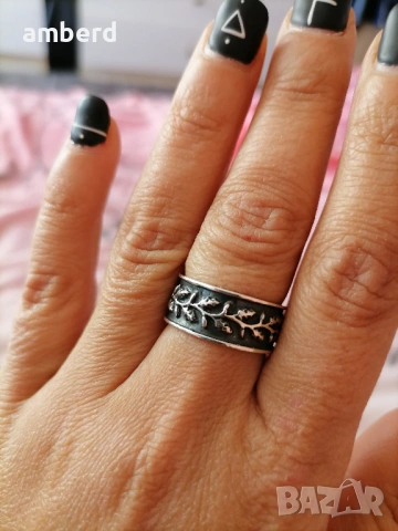 Уникален сребърен пръстен ( халка ) - модел R004А, снимка 3 - Пръстени - 53411254