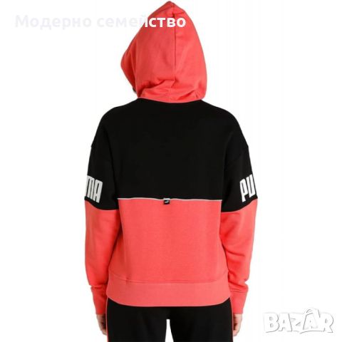 Дамско спортно горнище puma power colorblock hoodie red black, снимка 2 - Суичъри - 46779711