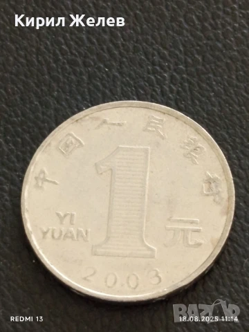 Три монети 1 юан Китай различни години за КОЛЕКЦИЯ ДЕКОРАЦИЯ 23415, снимка 4 - Нумизматика и бонистика - 51400951