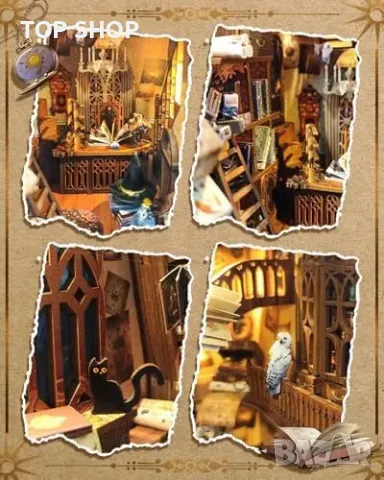 Нов Магически свят - DIY миниатюрна къща с LED светлини и дървен пъзел, снимка 4 - Пана - 49945178