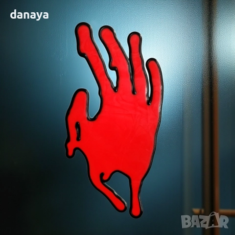 6152 Силиконов стикер Кървава ръка за Хелоуин декорация