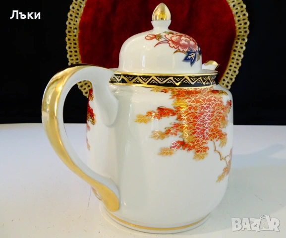 Чайник,кана японски порцелан Satsuma Kazan,злато. , снимка 4 - Антикварни и старинни предмети - 54151646