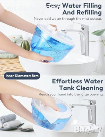 Овлажнител 2.2L тих 28dB за бебешка стая, снимка 6 - Влагоабсорбатори и влагоуловители - 53615210