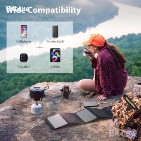 Сгъваем соларен панел 21W - Идеалното зарядно устройство за вашите мобилни устройства, снимка 5 - Соларни лампи - 52853788