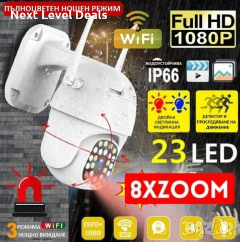 📡 Водоустойчива WiFi PTZ камера за наблюдение – Full HD защита без компромиси, снимка 7 - Камери - 53541282