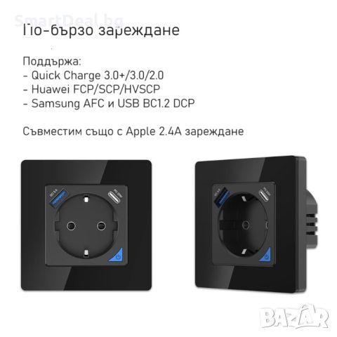 AVATTO N-WOT10-USB-B Интелигентен стенен контакт – 16A EU, снимка 3 - Друга електроника - 45783499