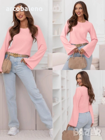 Дамска блуза с широки ръкави Geradine, 5цвята , снимка 8 - Блузи с дълъг ръкав и пуловери - 53860984