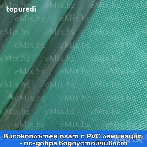 ПОКРИВАЛО ЗА ШАТРА 3X3, ВИСОКОПЛЪТЕН ГУМИРАН ПЛАТ С PVC ЛАМИНАЦИЯ, снимка 3 - Градински мебели, декорация  - 54134129
