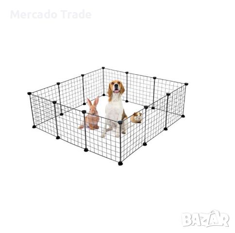 Метална клетка - парк Mercado Trade, За домашни любимци, Черен, снимка 1 - За кучета - 45113504