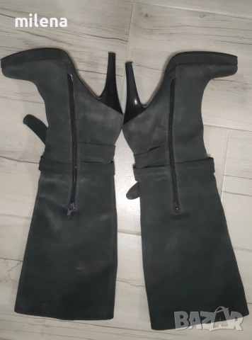 Високи ботуши от естествен велур, снимка 2 - Дамски ботуши - 51672867