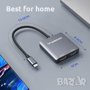 Viagkiki USB C към двоен HDMI адаптер 8K 4K,, снимка 9 - Друга електроника - 45804623