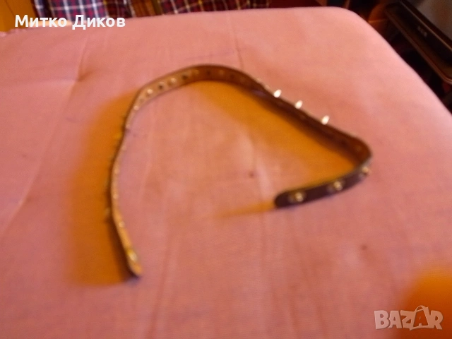 Нашийник нов за куче с шипове естествена кожа 42 см на 13 мм, снимка 2 - За кучета - 53566089