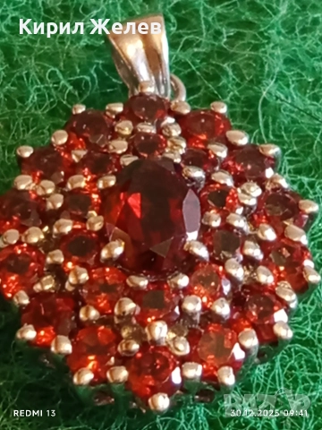 Сребърен медальон във формата на ЦВЕТЕ инкростирано с кристали СУЛТАНИТ 52568, снимка 3 - Колиета, медальони, синджири - 52933680