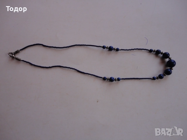 Колие гердан от естествен камък сапфир , снимка 4 - Колиета, медальони, синджири - 52849996