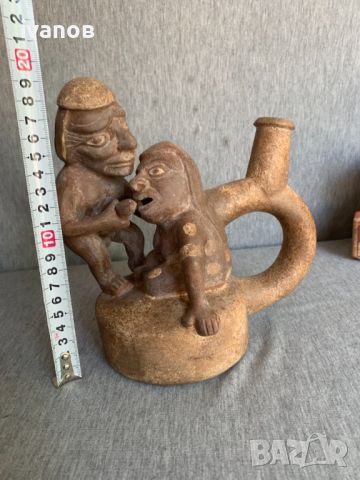 Moche Peruvian Huaco Ръчно изработена керамика, снимка 11 - Антикварни и старинни предмети - 46451508