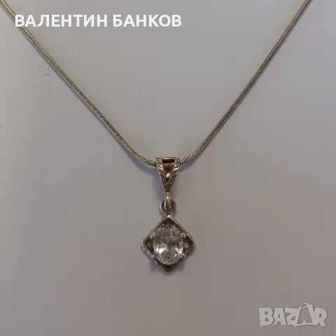 Сребърно колие с изящна висулка, снимка 2 - Колиета, медальони, синджири - 47042903