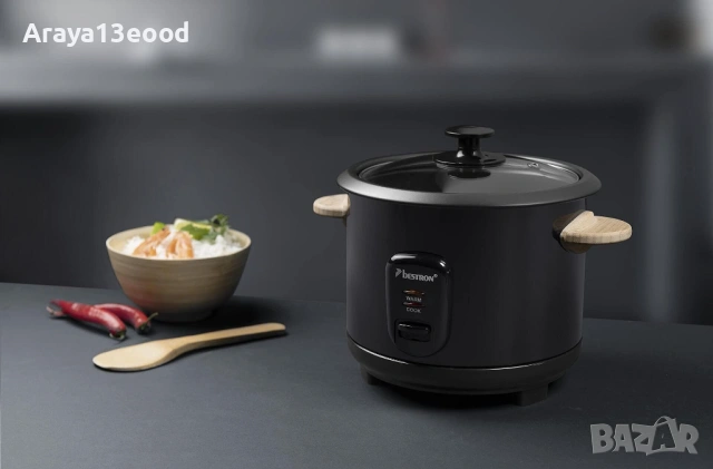 Bestron ARC100BW Уред за приготвяне на ориз и зеленчуци 1 L 400 W, черен, снимка 3 - Мултикукъри - 53873095