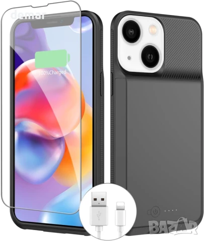 Калъф с батерия BOPPS за iPhone 14/14 Pro, 7000mAh 6.1 инча - черен, снимка 1