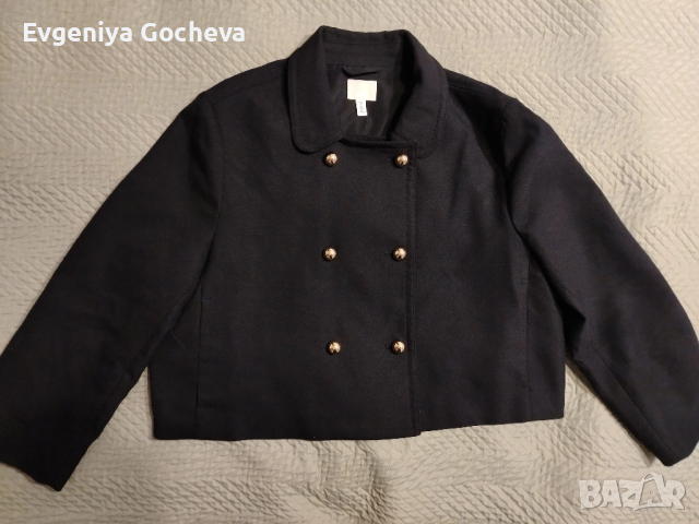 късо палто H&M XXL тъмносиньо, снимка 6 - Якета - 52030111