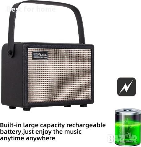  Преносим Bluetooth китарен усилвател за 2 устройства, снимка 6 - Китари - 51028526